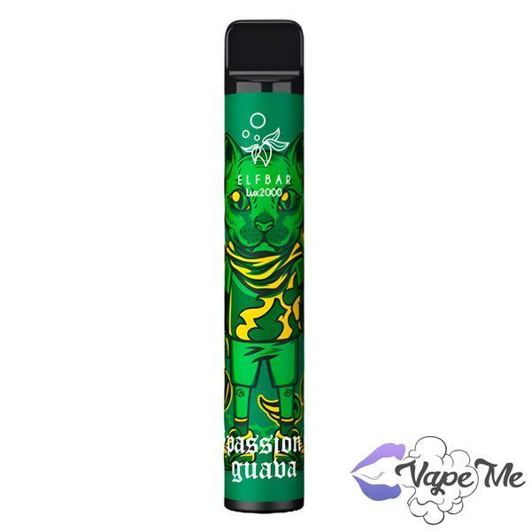 Смак Elf Bar 2000 Lux Kiwi passion fruit Guava (Ківі Маракуя Гуава)