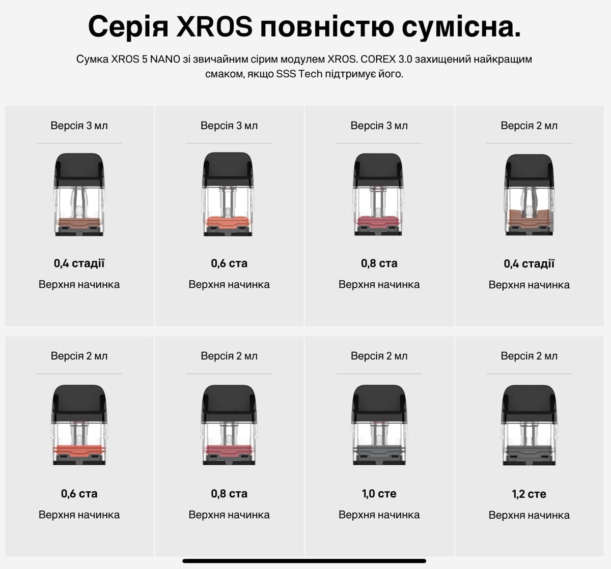 картриджи для Xros 5 nano
